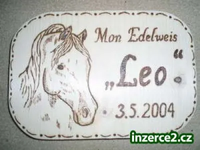 dřevěné cedulky na boxy