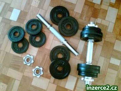 2 nakládací činky 2x10kg 950,-