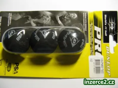 DUNLOP míčky na squash, 2 žluté tečky