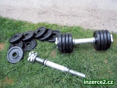 Jednoručky činky 2x13kg za 1200,-