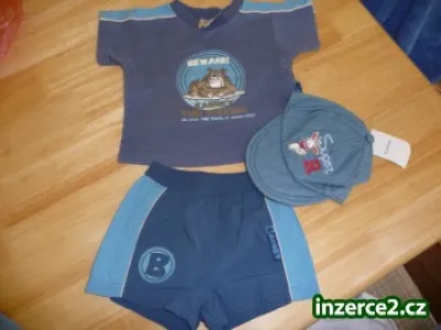 kraťásky + triko + kšiltovka vel. 74