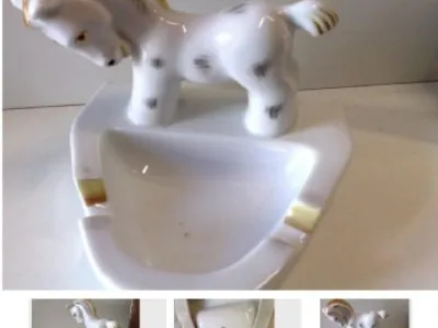 Porcelánový koník jak popelník