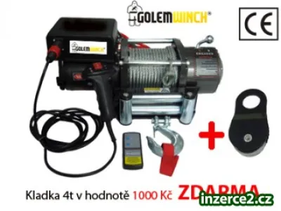 6000 lb ELEKTRICKÝ NAVIJÁK GOLEMWINCH 12V, KLADKA ZDARMA