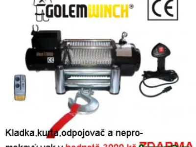 Super silný naviják GOLEMWINCH 7,7 t + KLADKA + příslušenství !!ZDARMA!!