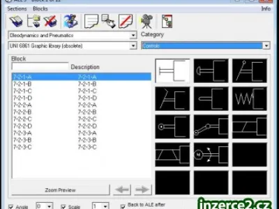 Pneumatika a hydraulika - nadstavba pro progeCAD