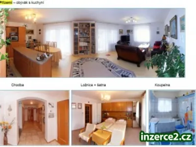 Nájem nádherné VILY 7+2, 2x balkon, zahrada, bazén, RUDNÁ u Prahy