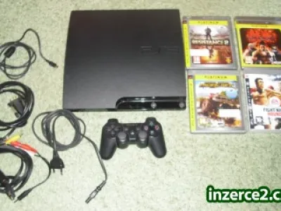 PS3 slim 250GB+záruka+4 hry za 5000,-