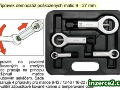 Přípravek demontáž poškozených matic 9 - 27 mm