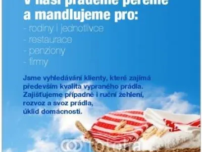 Praní - mandlování - úklid rodiny, penziony, atd.