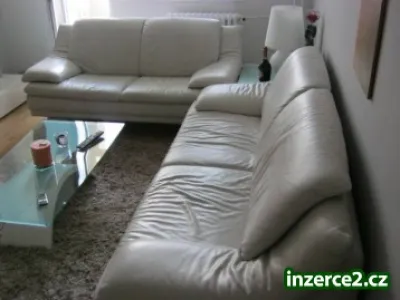 Kožená luxusní sedací soupravu Natuzzi (Itálie)