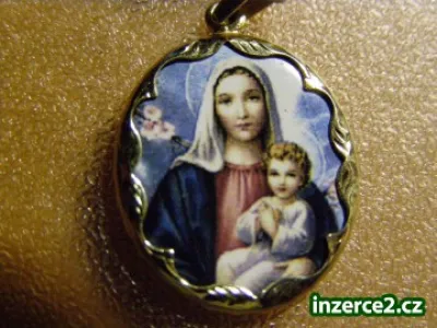 Sv. Panna Maria Bolestná madonka přívěšek zlato