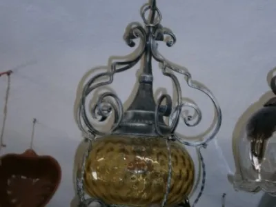 rustikální, kovaná, závěsná lampa(svítidlo)
