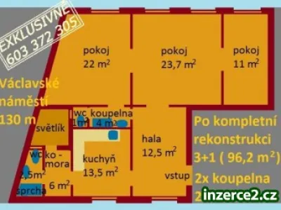 Praha 1 - 3+1/ 2x koupelna, 2x WC, komora, parking
