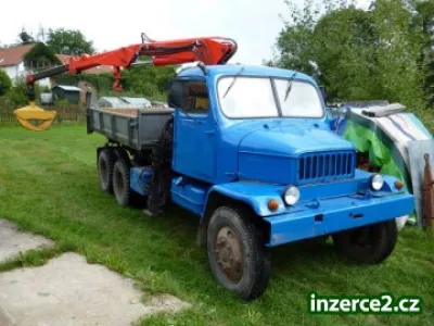 Praga V3S třístranný sklápěč s hydraulickou rukou