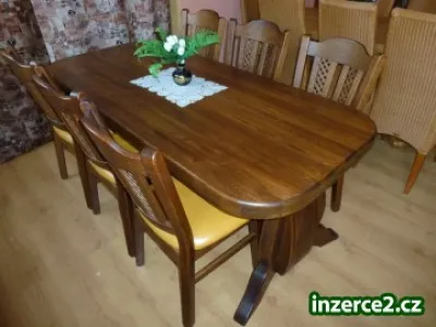 Stůl a židle z masívu, top stav, doprava po ČR