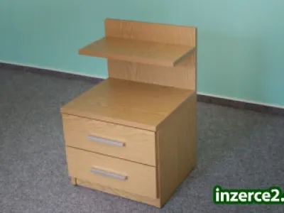 Noční stolek 2 zásuvky 40 cm