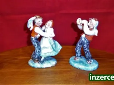 glazované figurky, 50. léta, česká výroba, ruční práce