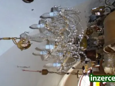 křišťálový dvoupatrový lustr- ověskový