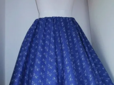 Sukně kolo modrotisk