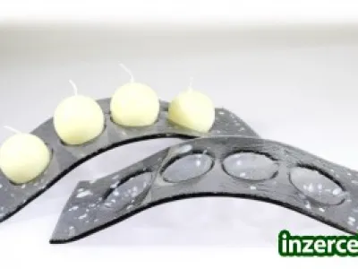 Designový svícen ze skla
